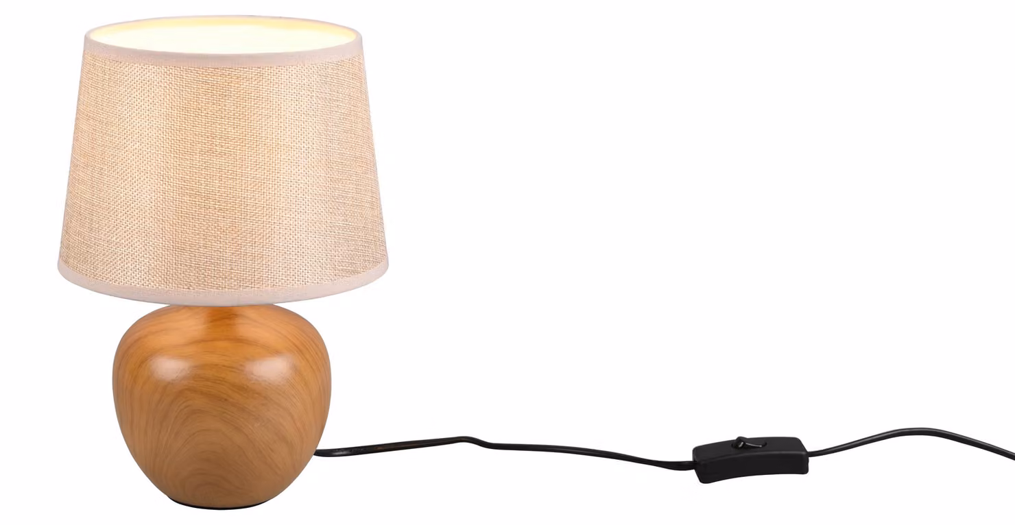 Lampada da tavolo LUXOR marrone-beige 1xE14x40W in tessuto, dimensioni: 26x18x18 cm, IP20, RL