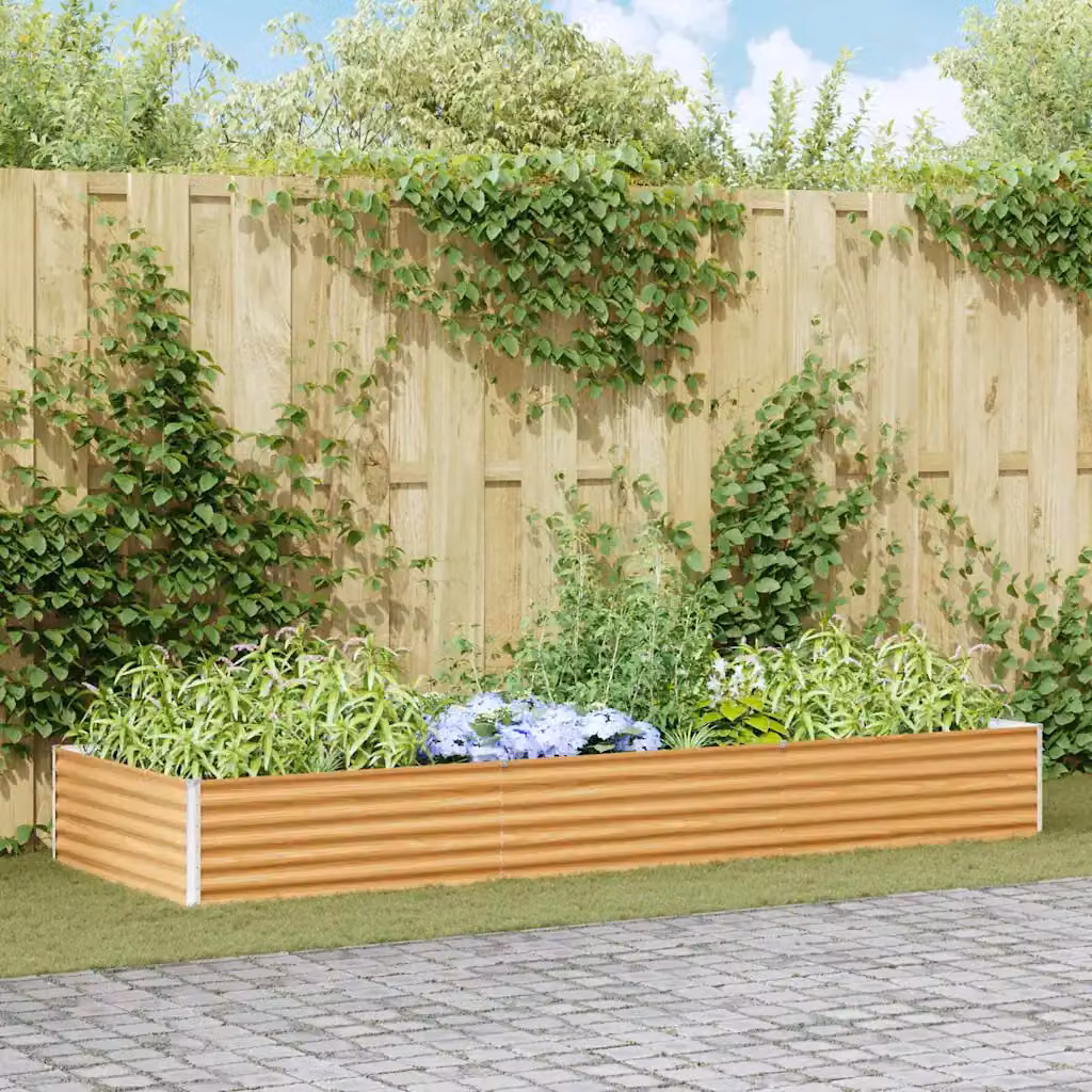 Letto rialzato da giardino vidaXL in acciaio galvanizzato marrone L: 290 cm, P: 100 cm, H: 36 cm