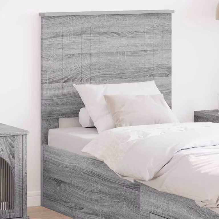 Testiera per letto moderna vidaXL in legno ingegnerizzato grigio