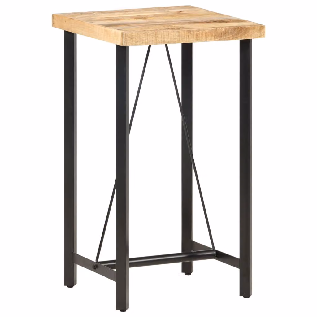 The Living Store Tavolo da bar 60x60x107 cm Legno di mango grezzo