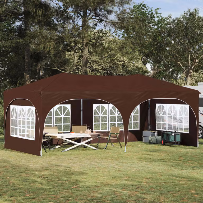 vidaXL Tenda per feste a pop-up Marrone L: 575 cm, P: 288 cm, H: 245 cm