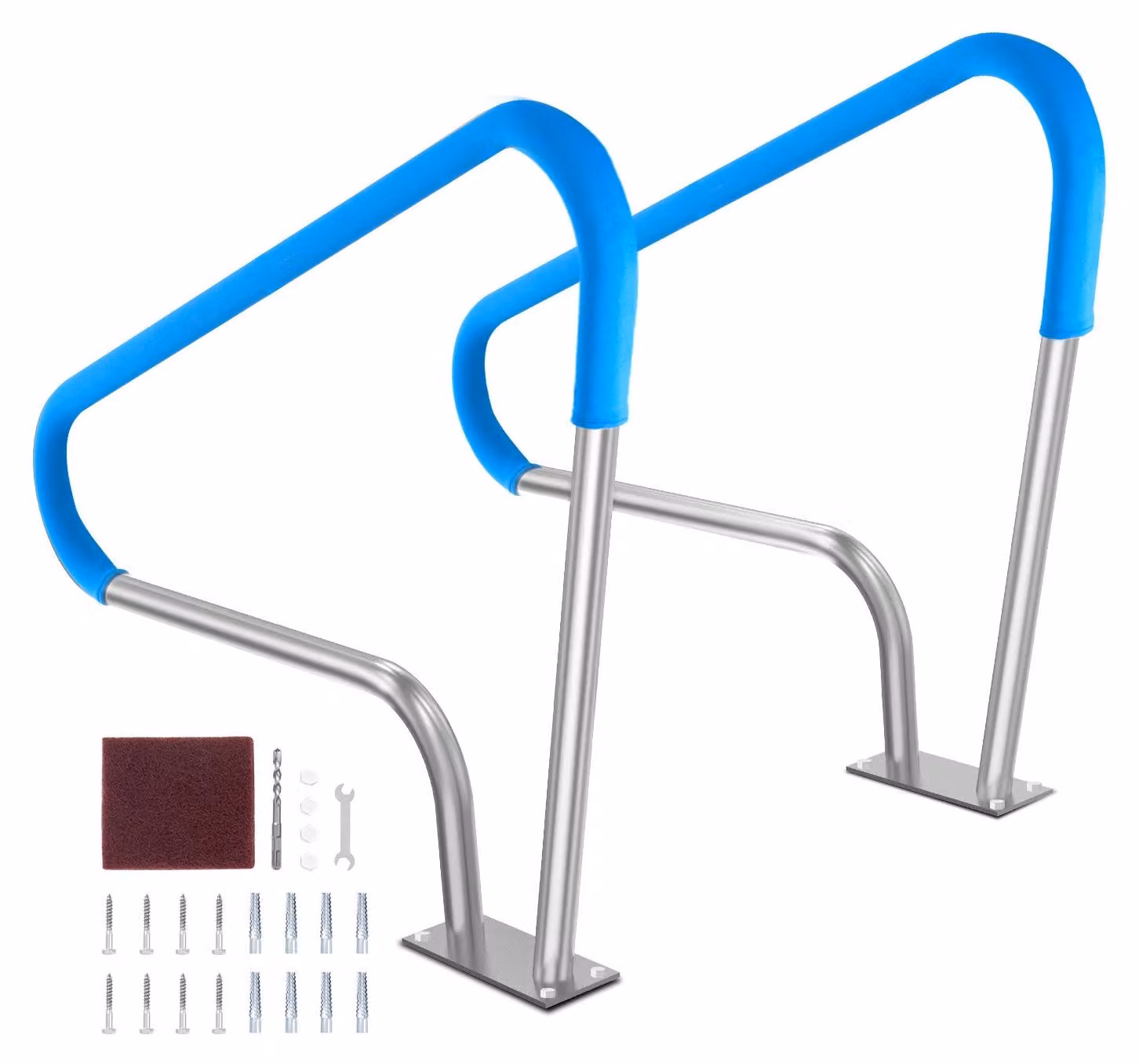 Corrimano per piscina - Ringhiera per piscina - Supporto per piscina - Barra di sostegno per piscina - Maniglia per vasca idromassaggio - Acciaio inossidabile 304