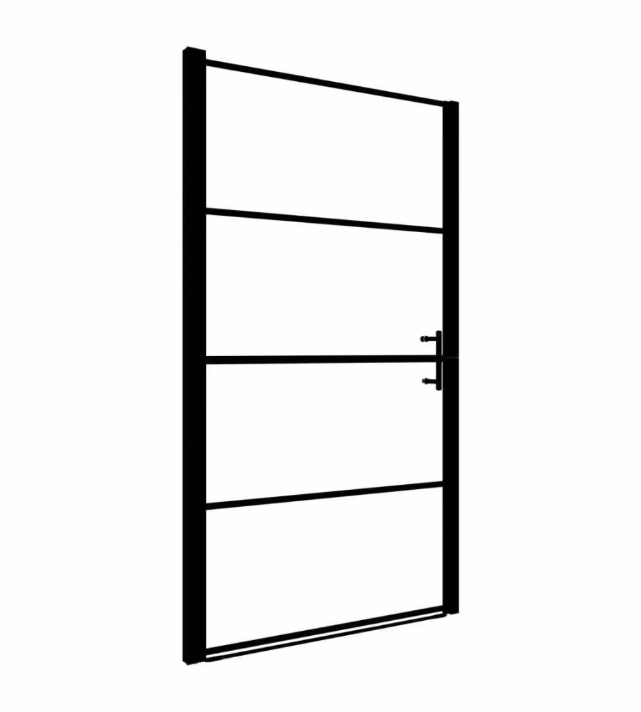 Porta per Doccia Pivot in Vetro Temperato Trasparente con Profilo Nero vidaXL L: 81 cm, H: 195 cm – 2