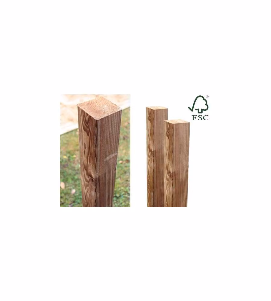 Pali Lasa Impregnati in Legno di Pino - 9x9x240 cm
