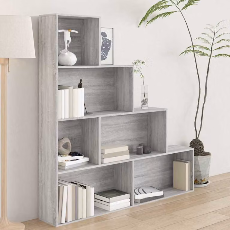 Libreria a parete vidaXL Grigio Sonoma L: 155 cm, P: 24 cm, H: 160 cm