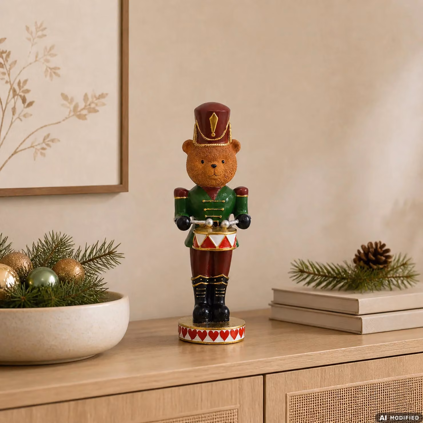 Schiaccianoci Natalizio Orsetto Soldato Vestiamo Casa Gran Natale, Decorazione Multicolore in Poliresina, Altezza: 32 cm – 2