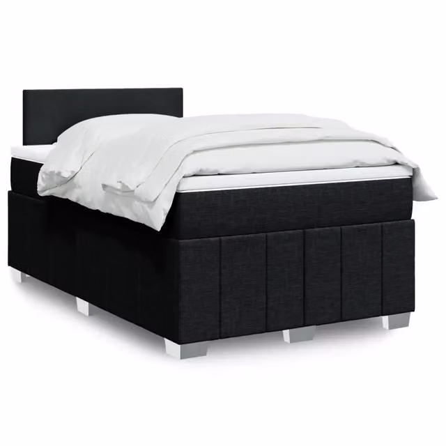 Letto Ibrido vidaXL con Giroletto a Molle e Materasso Nero, L/P/H: 120 x 190 x 76,7 cm