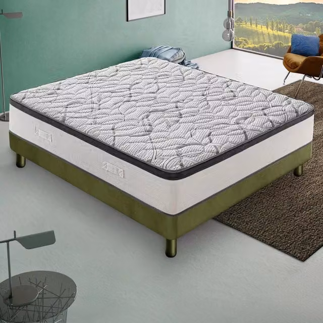 Materasso Matrimoniale 150x190 - In schiuma HR - Altezza 30 cm - Ortopedico - Rigidità H3 - Rivestimento CARBON DELUXE - Alta densità