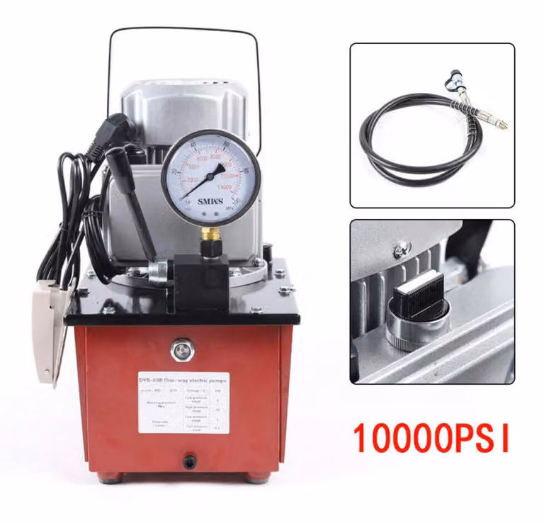 Pompa idraulica, alimentata elettricamente, serbatoio da 7 litri, colore rosso