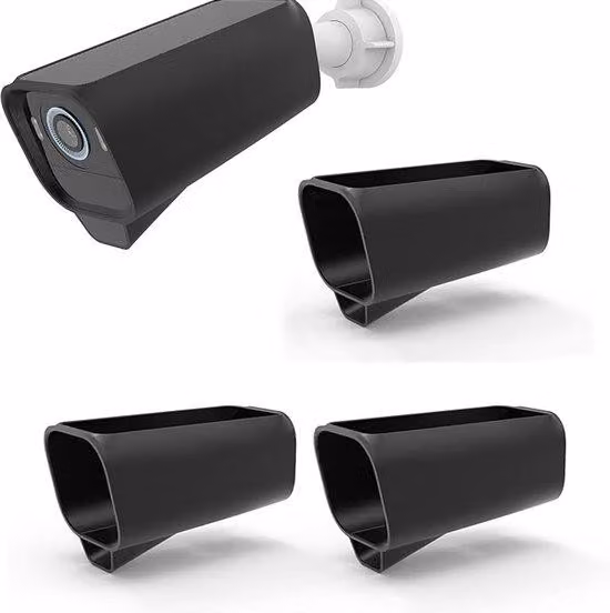 Custodie in silicone - Set da 3 pezzi - Per telecamere Eufy S3 Pro - Impermeabili - Custodie in silicone impermeabili - Telecamere di sorveglianza - Impermeabili e resistenti ai raggi UV - Per uso interno ed esterno - Nero