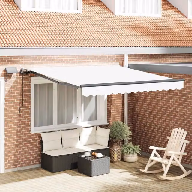 Tenda retrattile Bianco 300 x 250 cm Tessuto e Alluminio 3330074
