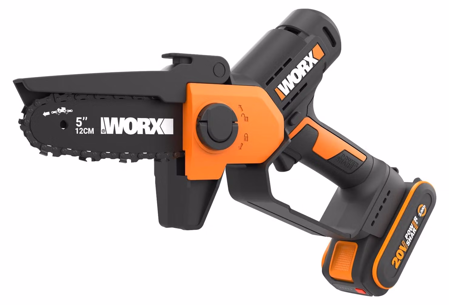WORX WG326E, motosega a batteria mini, 20V, inclusa batteria da 2,0 Ah e caricabatterie