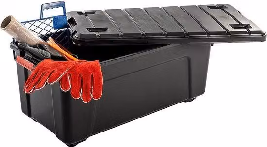 Contenitore mobile da 75 litri nero con ruote