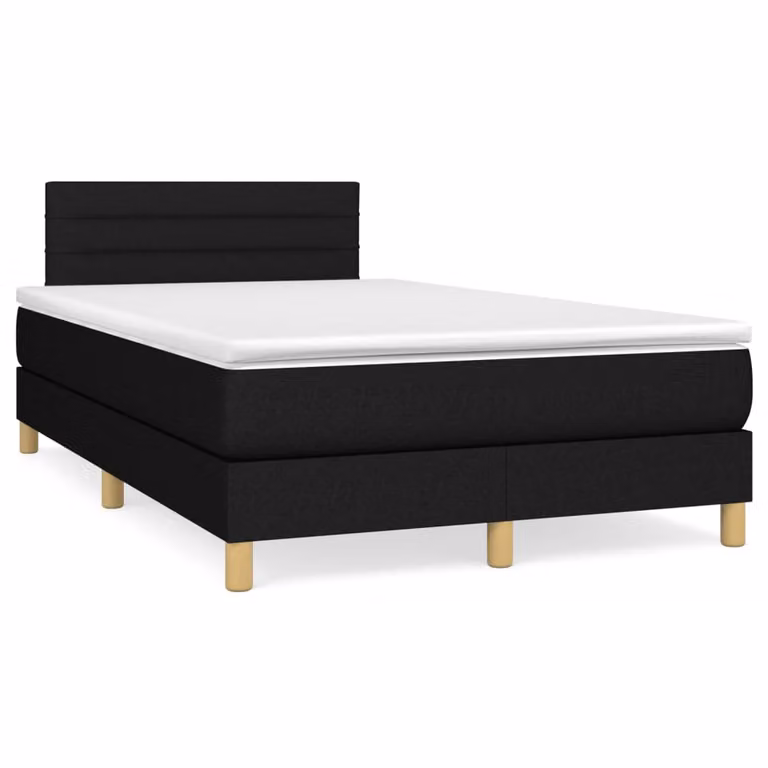 vidaXL Giroletto a Molle con Materasso Ibrido Nero e Bianco L/P/H: 120 x 200 x 88 cm