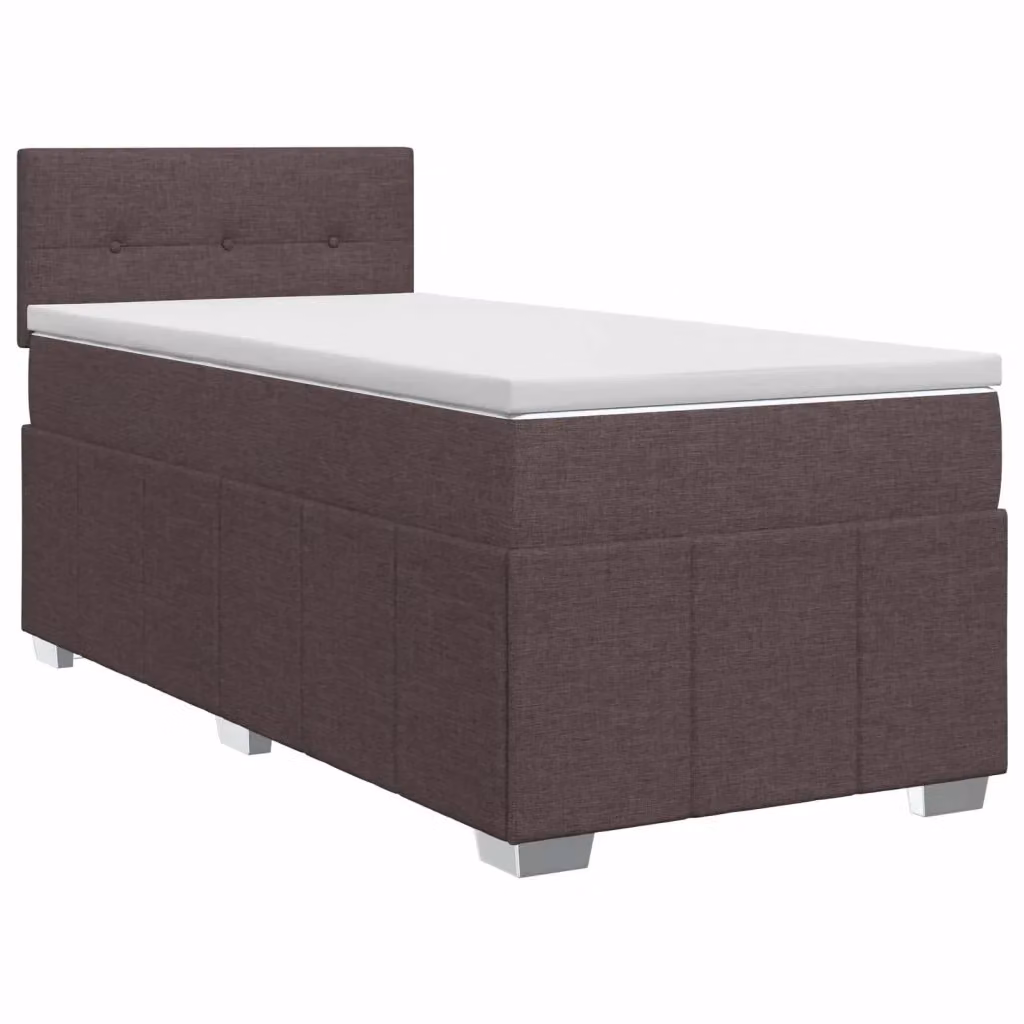 Letto box spring con materasso vidaXL in tessuto marrone e bianco, con base a sollevamento e molle a tasche, L/P: 90 x 200 cm – 2