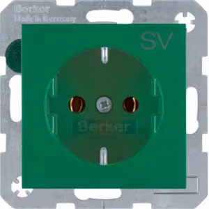 Berker 47431903 Presa SCHUKO con stampa verde, opacaBerker S.1/B.3/B.7