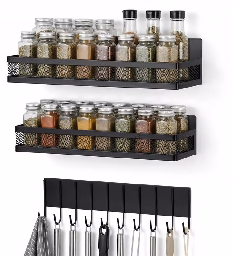 Omgoods - Porta spezie magnetico per frigorifero con 3 ripiani