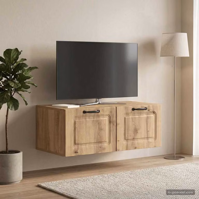 vidaXL Mobile Porta TV da Muro Moderno in Rovere Artigianale Marrone L: 78,5 cm, P: 41 cm, H: 30 cm