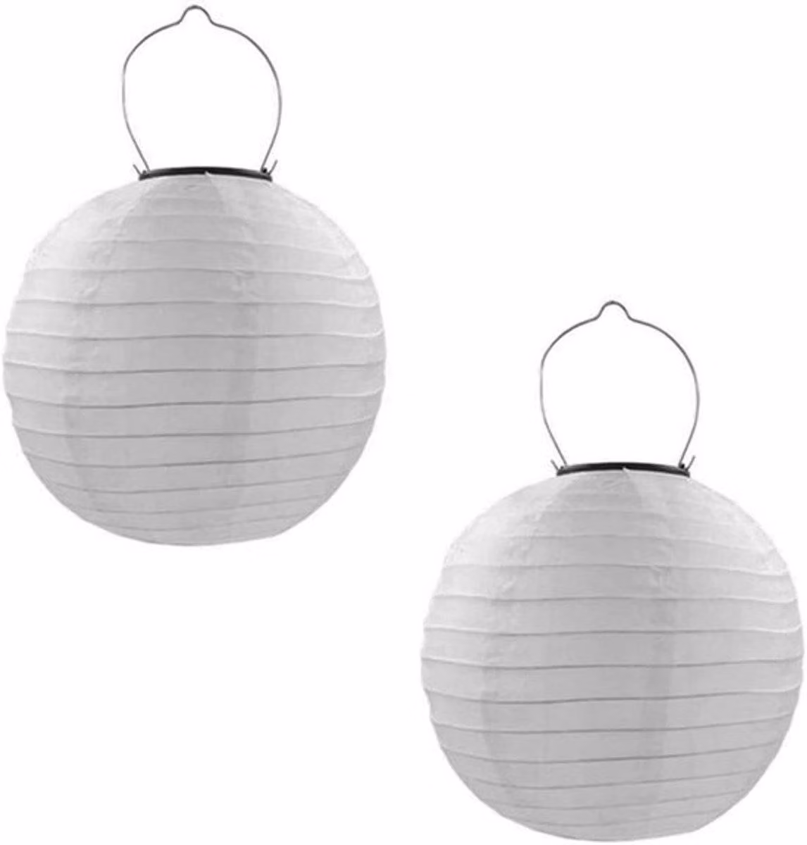 Set di 2 lanterne LED impermeabili da 20 cm, ideali per giardino, terrazza e decorazioni festive, con luce bianca calda