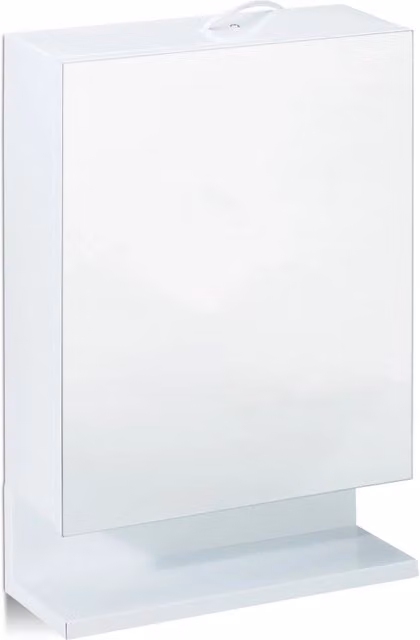 Armadio da bagno moderno con specchio e presa 60 x 40 x 15 cm in acciaio bianco 13_0004230