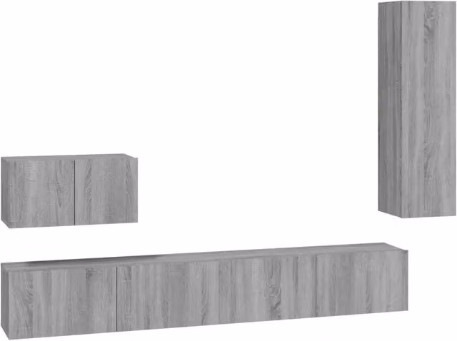 Set di Mobili Porta TV 4 pz | Armadietto TV | Mobile Porta TV Grigio Sonoma in Legno Multistrato