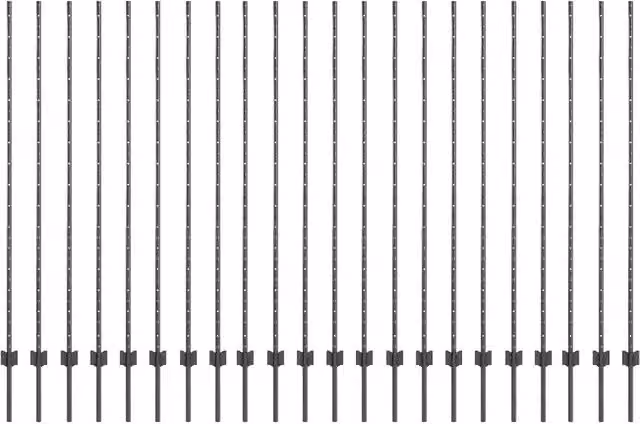 Palo della recinzione 22 pz Grigio 200 cm Acciaio CFW6713186