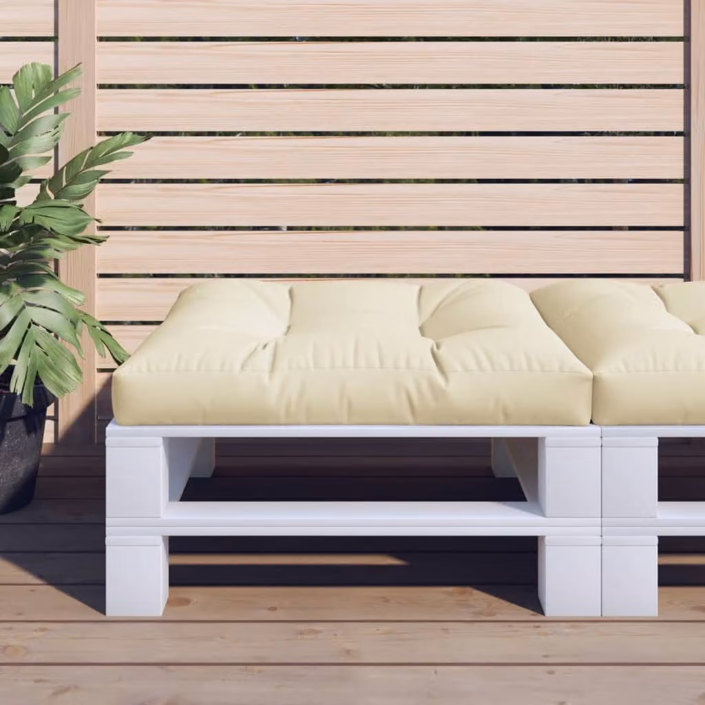 Cuscino per Pallet vidaXL Beige in Poliestere, L 70 cm x P 70 cm x H 12 cm