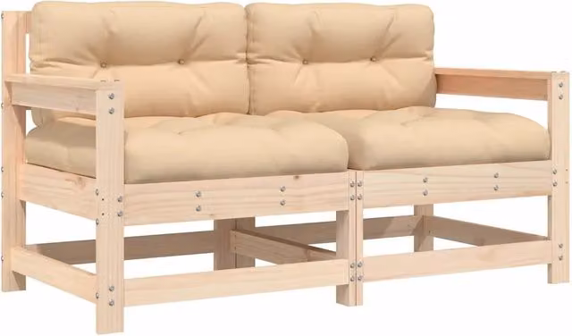Sedie da Giardino con Cuscini 2 pz | Sedie da Esterno Legno Massello di Pino