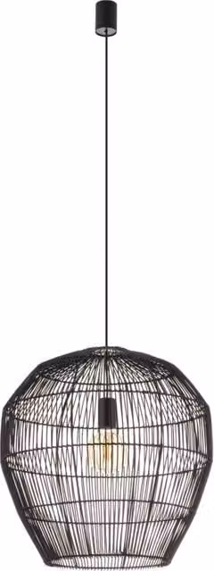 Lampada sospensione bambù nera E27 25W Haiti Nowodvorski