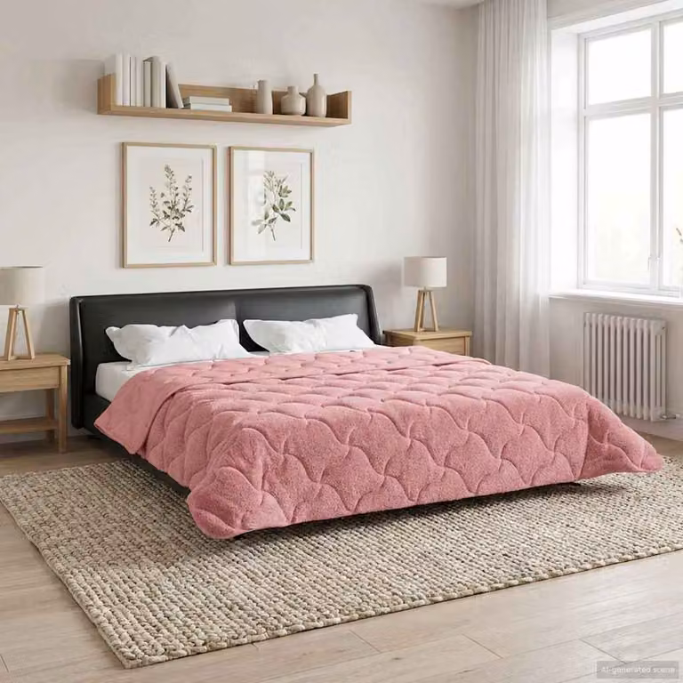 Piumone Completo Annuale vidaXL in Microfibra Rosa, Traspirante e Reversibile, L: 260 cm x P: 220 cm