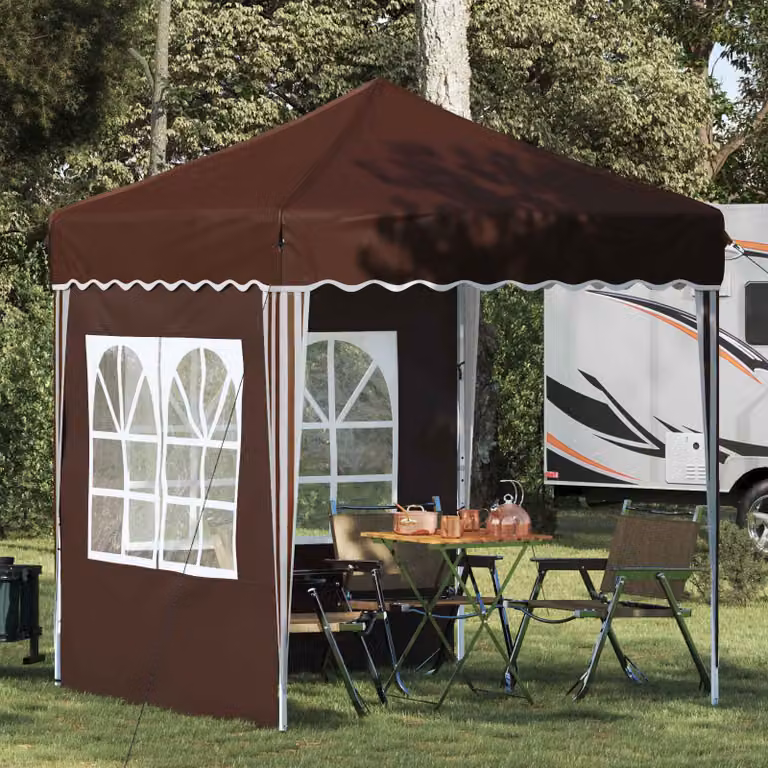vidaXL Tenda per feste a pop-up Marrone L/P/H: 195 x 195 x 245 cm