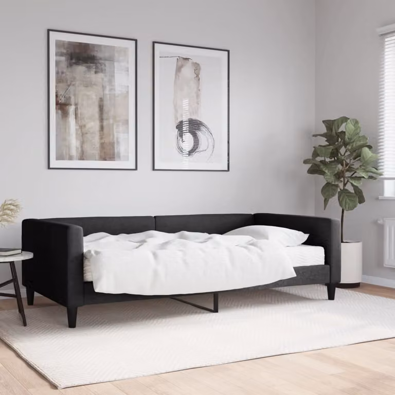 Maison Exclusive - Divano letto con materasso nero 100x200 cm in tessuto