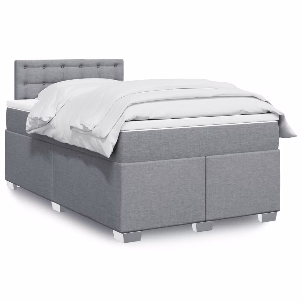 vidaXL Letto Ibrido con Materasso Grigio e Bianco L/P/H: 120 x 200 cm
