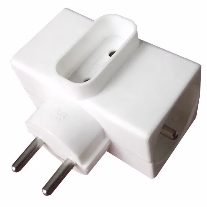 Presa multipla laterale bianca compatta 2x16 A + 1x6 A - Hbf