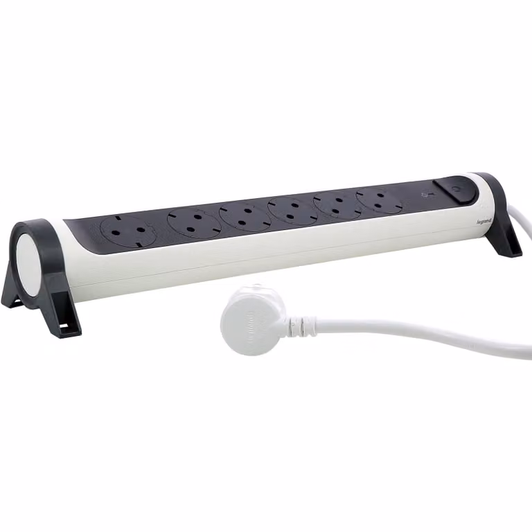 Ciabatta girevole Legrand 6x presa, SPD, cavo da 1,5 m bianco-nero 694509