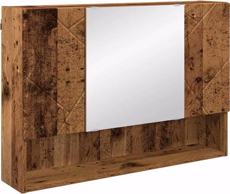 Mobiletto per specchio con porta Legno vecchio 80 x 17 x 55 cm