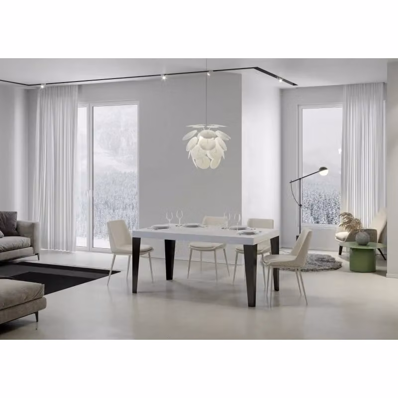 Tavolo allungabile Itamoby Flame Premium Bianco Frassino con telaio Antracite L: 90 cm, P: 140-244 cm – 2