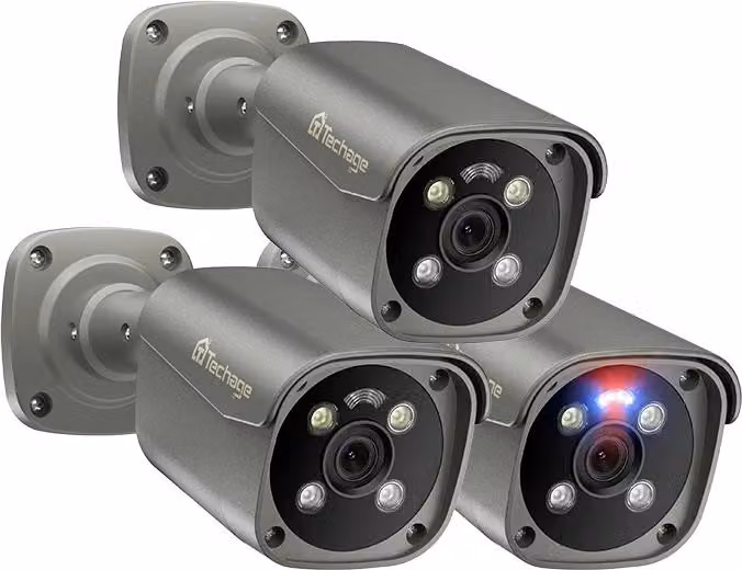 Telecamera POE, visione notturna, portata IR 15 m, accesso remoto, 3PCS 8MP POE CAMERA