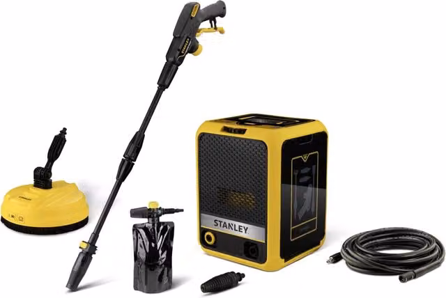 Idropulitrice ad Alta Pressione Stanley SXPW19CP Gialla con Lavapavimenti, 1900 W, 150 bar, 460 l/h