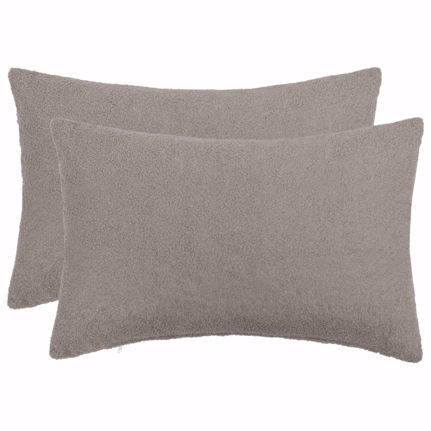 Set di 2 federe vidaXL HEERLEN in tessuto bouclé grigio, L 50 cm x P 75 cm