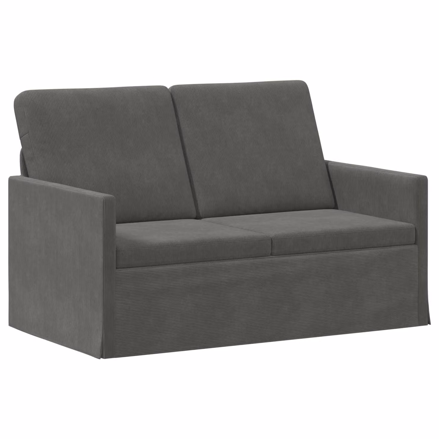vidaXL Divano a 2 posti moderno in tessuto a coste grigio con struttura in metallo L: 130 cm, P: 81 cm, H: 82 cm