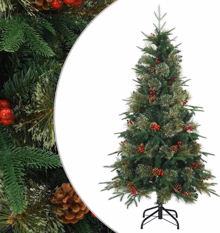 Albero di Natale Artificiale con Rami Pieghevoli Verde 150 cm