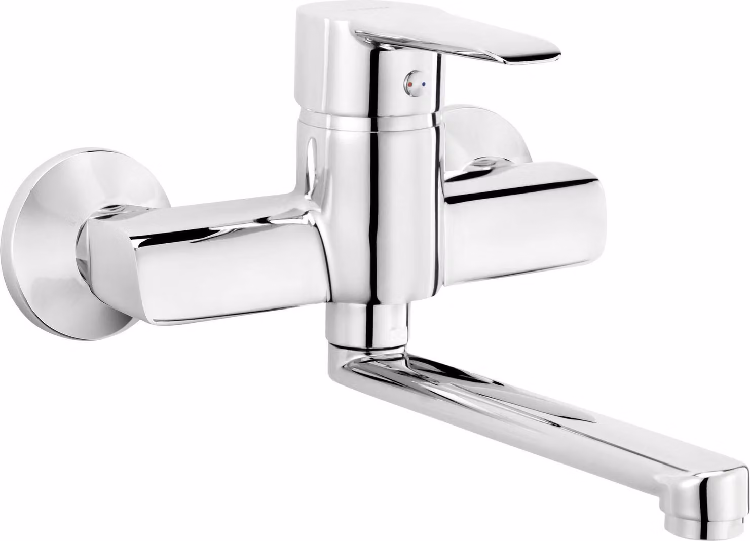 Wall-mounted washbasin mixer