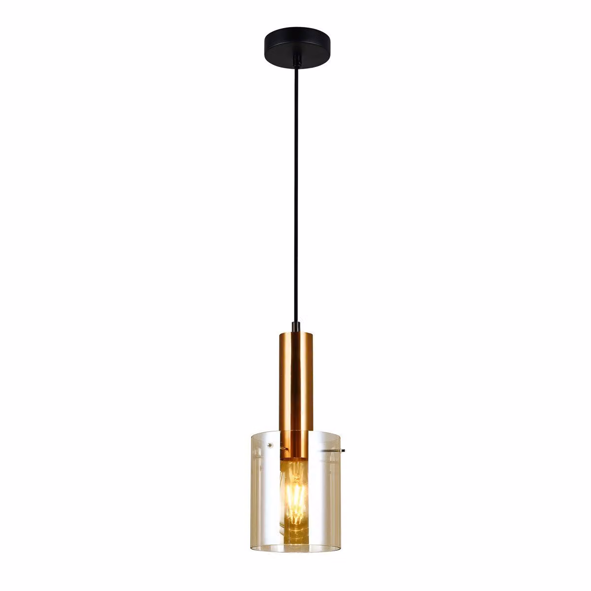 Italux Sardo, lampada a sospensione moderna in ottone PND-5581-1-BRO+AMB