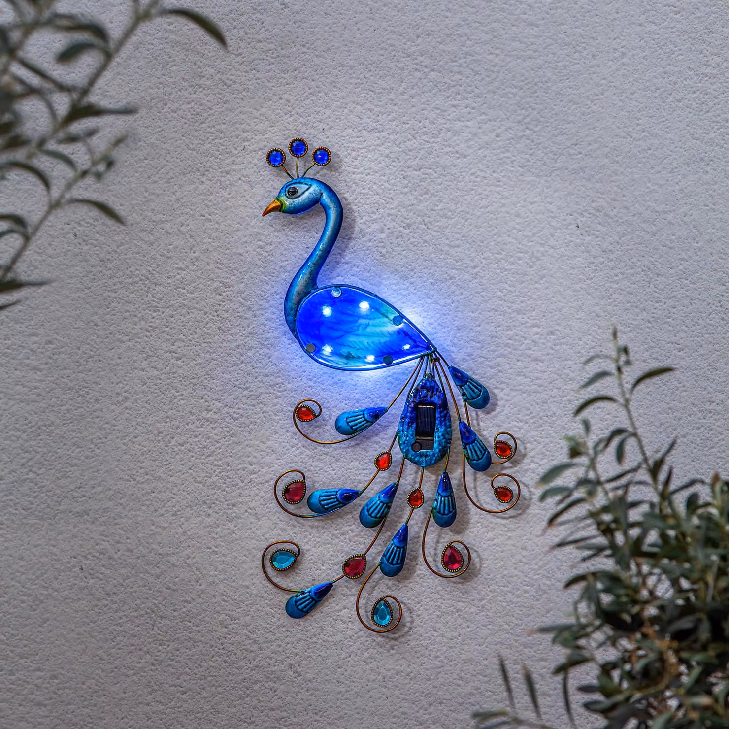 Decorazione da giardino Pavone solare a led
