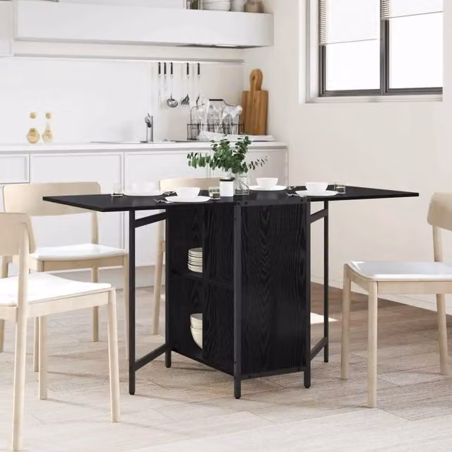 Tavolo da pranzo rettangolare moderno vidaXL in legno composito e metallo, L: 144 cm, P: 60 cm, H: 75 cm
