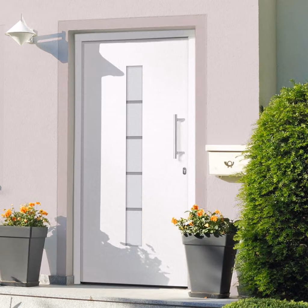 Porta d'ingresso The Living Store in alluminio e PVC bianco 100x200 cm