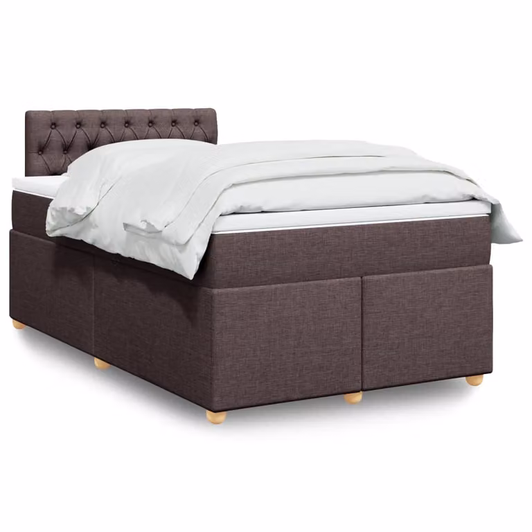 Letto Ibrido con Materasso vidaXL in Legno di Pino e Tessuto, Marrone e Bianco, L/P/H: 120 x 200 x 100,5 cm