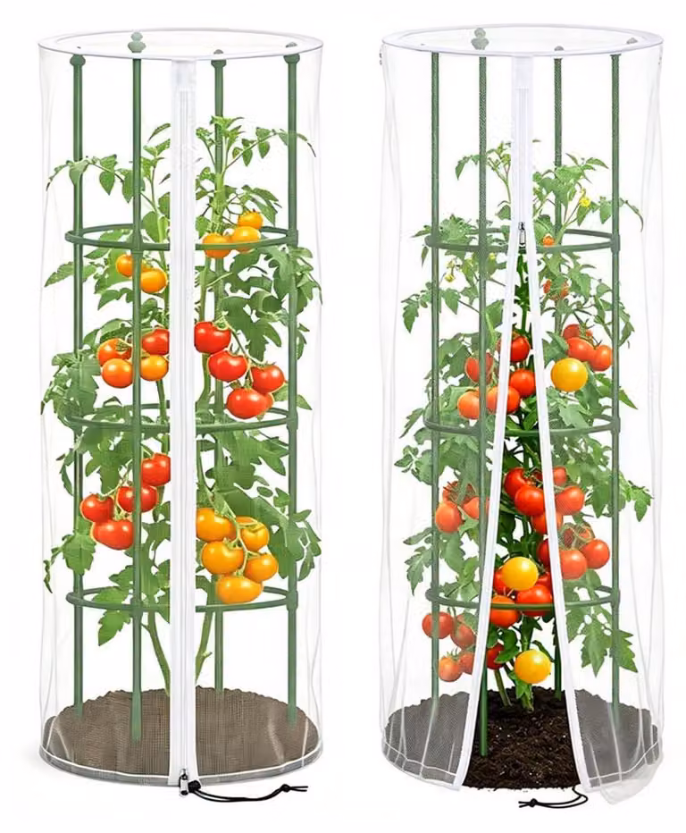 Supporto per pomodori, rete protettiva, protezione da insetti e uccelli, 150 x 45 cm (2 pezzi)