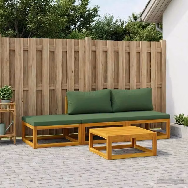 Set di divani 4 pz Naturale Legno di Acacia Massello 3417272